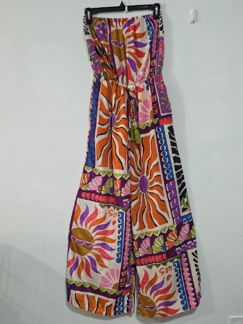 Strapless Wide-Leg Jumpsuit in Multicolor Print - Picture 2 of 8